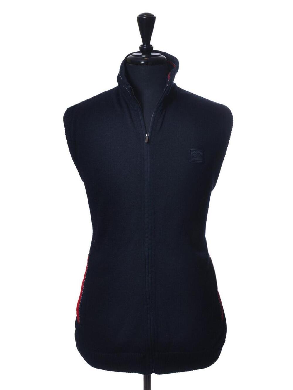 Paul & Shark Navy Blue Full Zip Sweater Vest XL 37013
